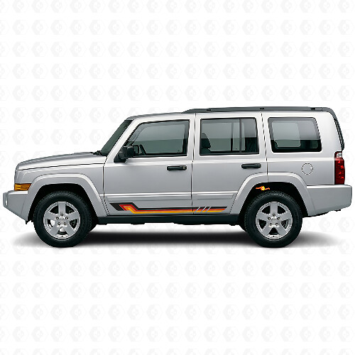 Vintage stijl zijstrepen vinylsticker voor Jeep Commander 2006-2010