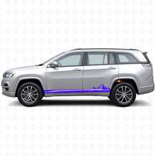 Mountains Dunne Strepen Zij Vinyl Decal voor Jeep Commander Meridian 2021+_2