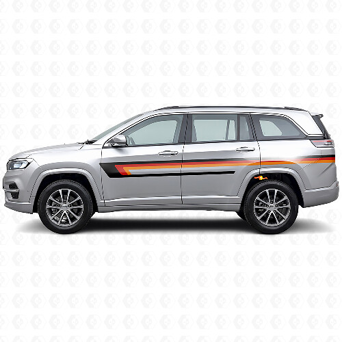 Vinylsticker met Drievoudige Strepen voor de Deurzijde van Jeep Commander Meridian 2021+