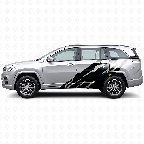 Modderspat Grafische Zijkant Vinylsticker voor Jeep Commander Meridian 2021+