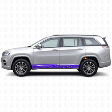 In elkaar grijpende strepen zijkant vinyl sticker voor Jeep Commander Meridian 2021+_2