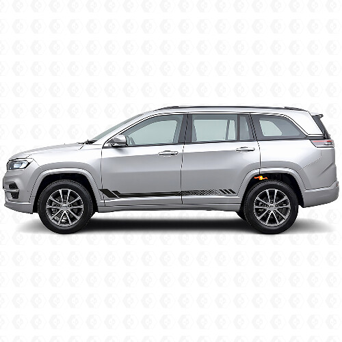 Honeycomb Strepen Zij Vinyl Sticker voor Jeep Commander Meridian 2021+
