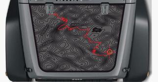 Jeep Wrangler Blackout ZWART kaart avontuurlijke reis Vinyl Hood Decal TJ LJ JK Unlimited