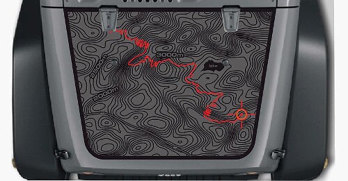 Topografische Kaart Motorkap Vinyl Sticker voor Jeep Wrangler TJ LJ JK Unlimited
