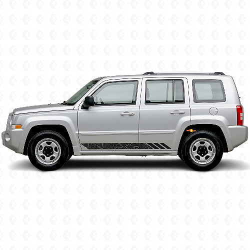 Topografische Stijl Strepen Zij Vinyl Decal voor Jeep Patriot 2007-2017_1