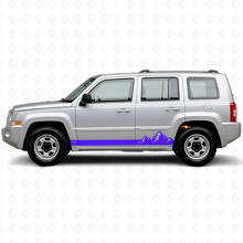 Mountains Dunne Strepen Zij Vinyl Decal voor Jeep Patriot 2007-2017_2