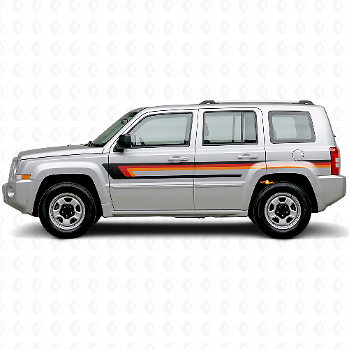 Vinylsticker met drievoudige strepen voor de portierzijde van Jeep Patriot 2007-2017