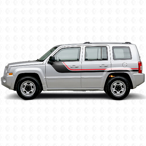 Twin Strepen Zij vinylsticker voor Jeep Patriot 2007-2017_1
