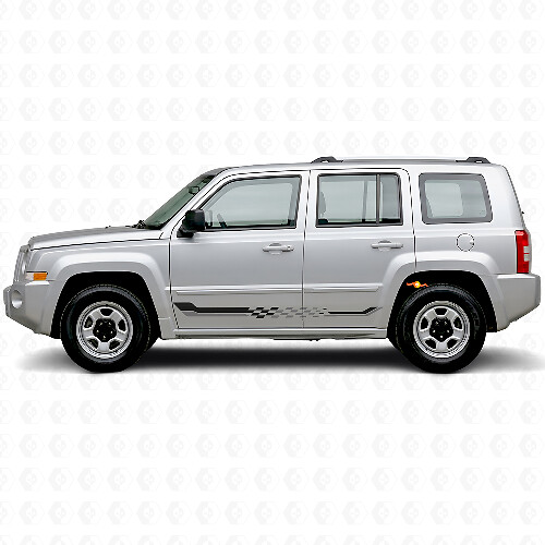 Vinylsticker met geruite vlag zijstrepen voor Jeep Patriot 2007-2017_1