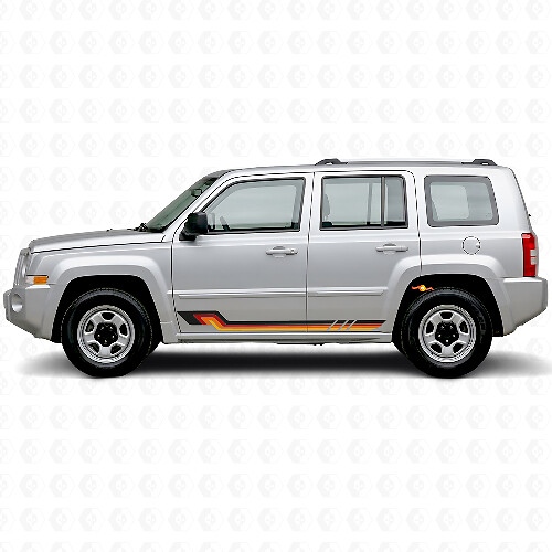 Vinylsticker in vintage stijl met zijstrepen voor Jeep Patriot 2007-2017