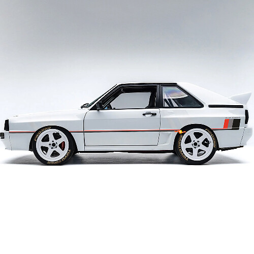 Vinylsticker in vintage stijl met zijstrepen voor Audi Quattro Coupé 1980