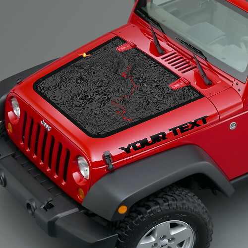 Jeep Wrangler Blackout BLACK BEAR editie PASS kaart avontuurlijke reis Vinyl Hood Sticker Decal TJ LJ JK Onbeperkt
