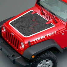 Topografische kaart & aangepaste tekst motorkap vinylsticker voor Jeep Wrangler_2