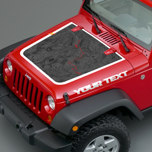 Topografische Kaart Stijl Motorkap Vinyl Decal voor Jeep Wrangler TJ LJ JK Unlimited 2