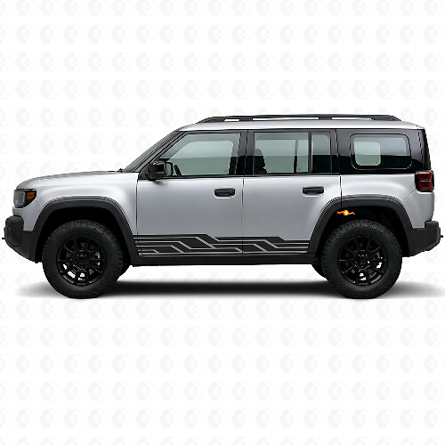 In elkaar grijpende strepen zijvinylsticker voor Jeep Recon 2026+