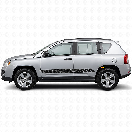 Topografische stijl strepen zijkant vinyl sticker voor Jeep Compass 2007-2016
