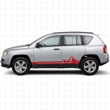 Mountains Dunne Strepen Zijvinyl Sticker voor Jeep Compass 2007-2016_3