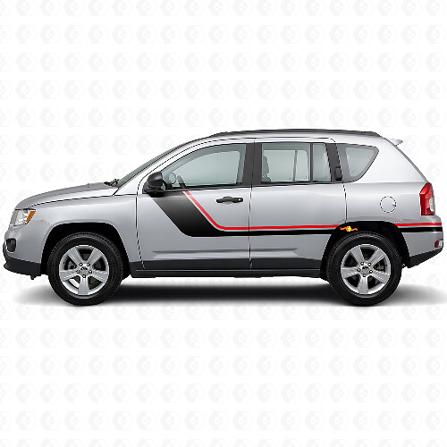 Dubbele Strepen Zijvinylsticker voor Jeep Compass 2007-2016
