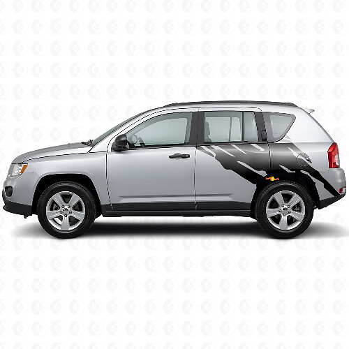 Modderspat Graphic Achterzij Vinyl Sticker voor Jeep Compass 2007-2016_1