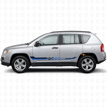 Vinylsticker met geruit vlag zijstrepen voor Jeep Compass 2007-2016_2