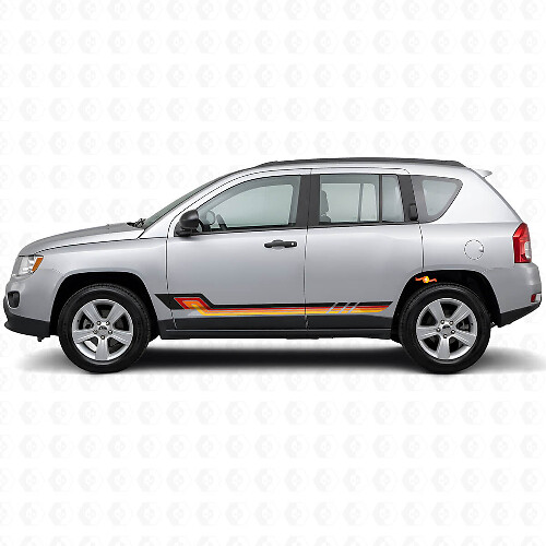 Vintage stijl zijstrepen vinyl decal voor Jeep Compass 2007-2016_1