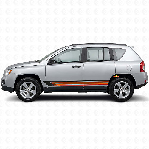 Vintage rechte strepen zijkant vinyl sticker voor Jeep Compass 2007-2016