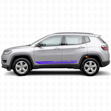 Schuine gebogen zijstrepen met geruit patroon vinylstickers voor Jeep Compass 2016+_2