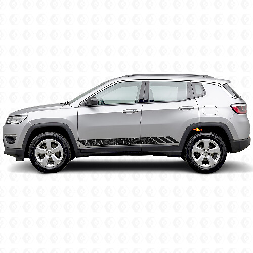 Topografische Stijl Strepen Zij vinylsticker voor Jeep Compass 2016+_1