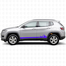 Mountains Dunne Strepen Zij Vinyl Decal voor Jeep Compass 2016+_2