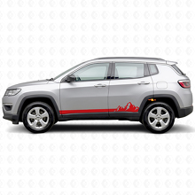 Mountains Dunne Strepen Zij Vinyl Decal voor Jeep Compass 2016+_3