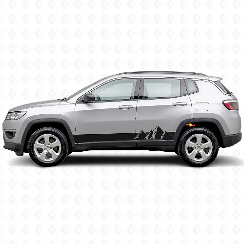 Mountains Wide Strepen Zijvinyl Sticker voor Jeep Compass 2016+_1
