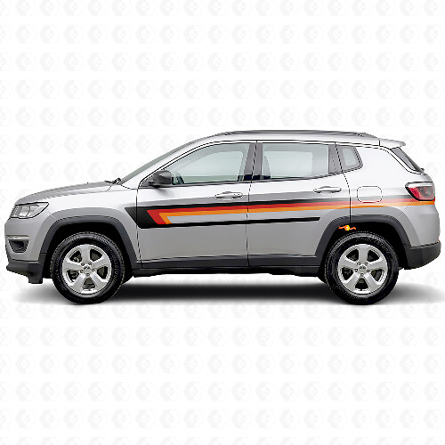 Drievoudige Strepen Deurzijde Vinyl Sticker voor Jeep Compass 2016+_1