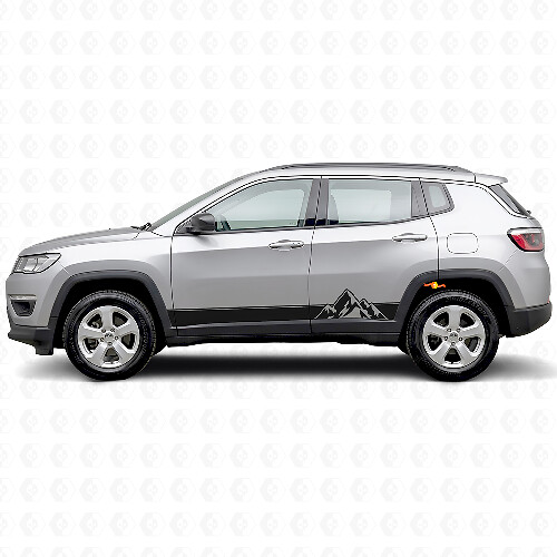 Mountains Style Strepen Zijdelings Vinyl Decal voor Jeep Compass 2016+_1