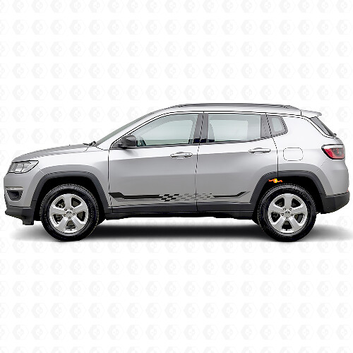 Vinylsticker met geblokte vlagzijstrepen voor Jeep Compass 2016+_1