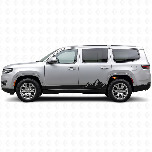 Mountains Dunne Strepen Zij Vinyl Sticker voor Jeep Wagoneer 2022+
