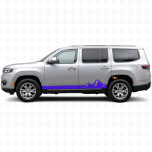Mountains Dunne Strepen Zij Vinyl Sticker voor Jeep Wagoneer 2022+_2