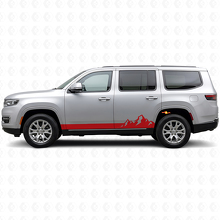 Mountains Dunne Strepen Zij Vinyl Sticker voor Jeep Wagoneer 2022+_3
