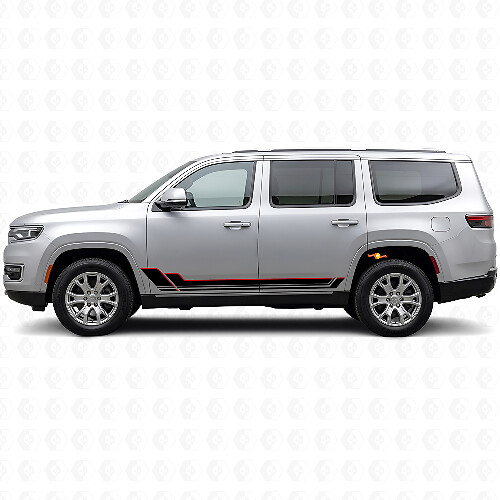 Twin Strepen Rocker Panel Vinyl Decal voor Jeep Wagoneer 2022+_1