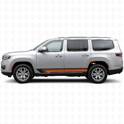 Vintage rechte strepen zijkant vinyl sticker voor Jeep Wagoneer 2022+_1