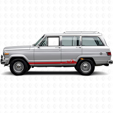 Mountains Dunne Strepen Zij Vinyl Sticker voor Jeep Wagoneer 1963-1991_3