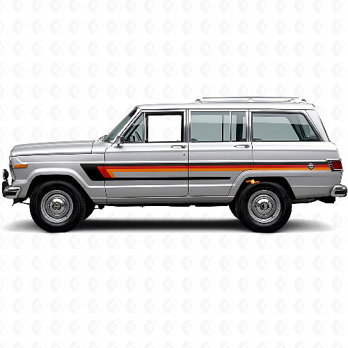 Vinylsticker met Drievoudige Strepen voor de Deurzijde van Jeep Wagoneer 1963-1991_1