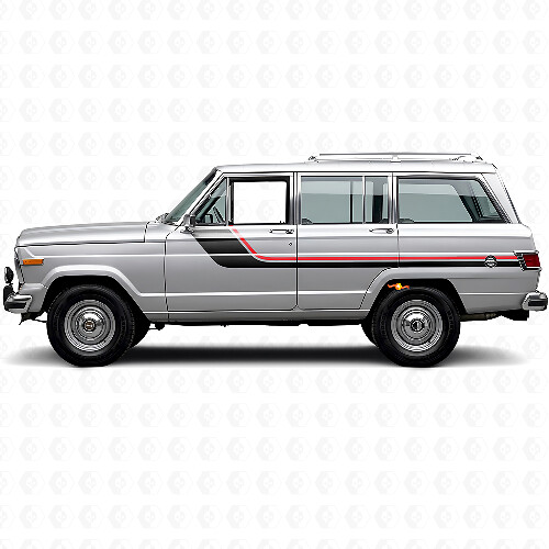 Dubbele Strepen Zijkant Vinyl Sticker voor Jeep Wagoneer 1963-1991_1