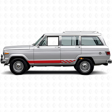 Geblokte Strepen Zijvinylsticker voor Jeep Wagoneer 1963-1991_3