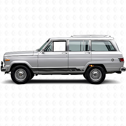 Gekromde Strepen Zijkant Vinyl Decal Kit voor Jeep Wagoneer 1963-1991_1