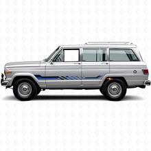 Wandbanen met Ruitjesvlag Vinyl Sticker voor Jeep Wagoneer 1963-1991_2