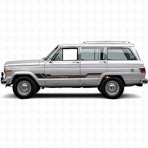 Vinylsticker met gebogen lijnen voor sierlijst Jeep Wagoneer 1963-1991_1