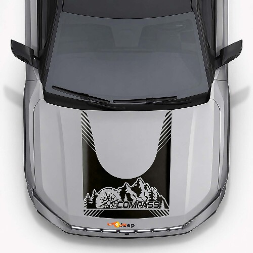 Compass Mountains Style Motorkap Vinyl Decal voor Jeep Compass 2026_1