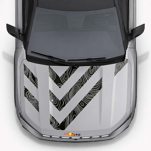 Topografische stijl motorkapstrepen vinylsticker voor Jeep Compass 2026_1