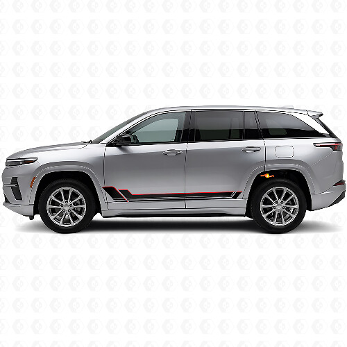 Twin Stripes Rocker Panel Vinylstickers voor Jeep Wagoneer S 2024+