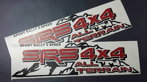 TOYOTA SR5 4X4 ALL TERRAIN Mountain TRD SPORT RALLY 5 SPEED kant vinyl sticker sticker